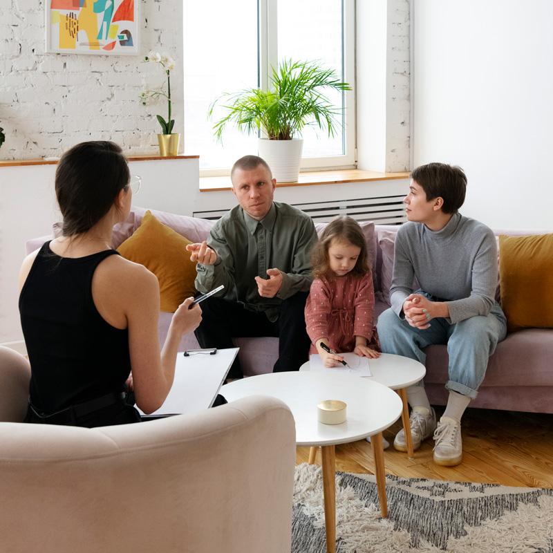 family in a therapy session